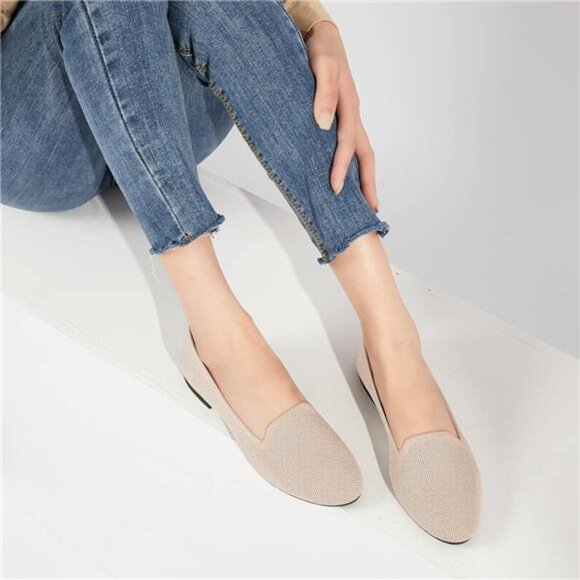 Women's Sparkly Flats Shoes Shiny Mesh Loafers Shoes Soft Memory Foam Flats - Picture 6 of 7